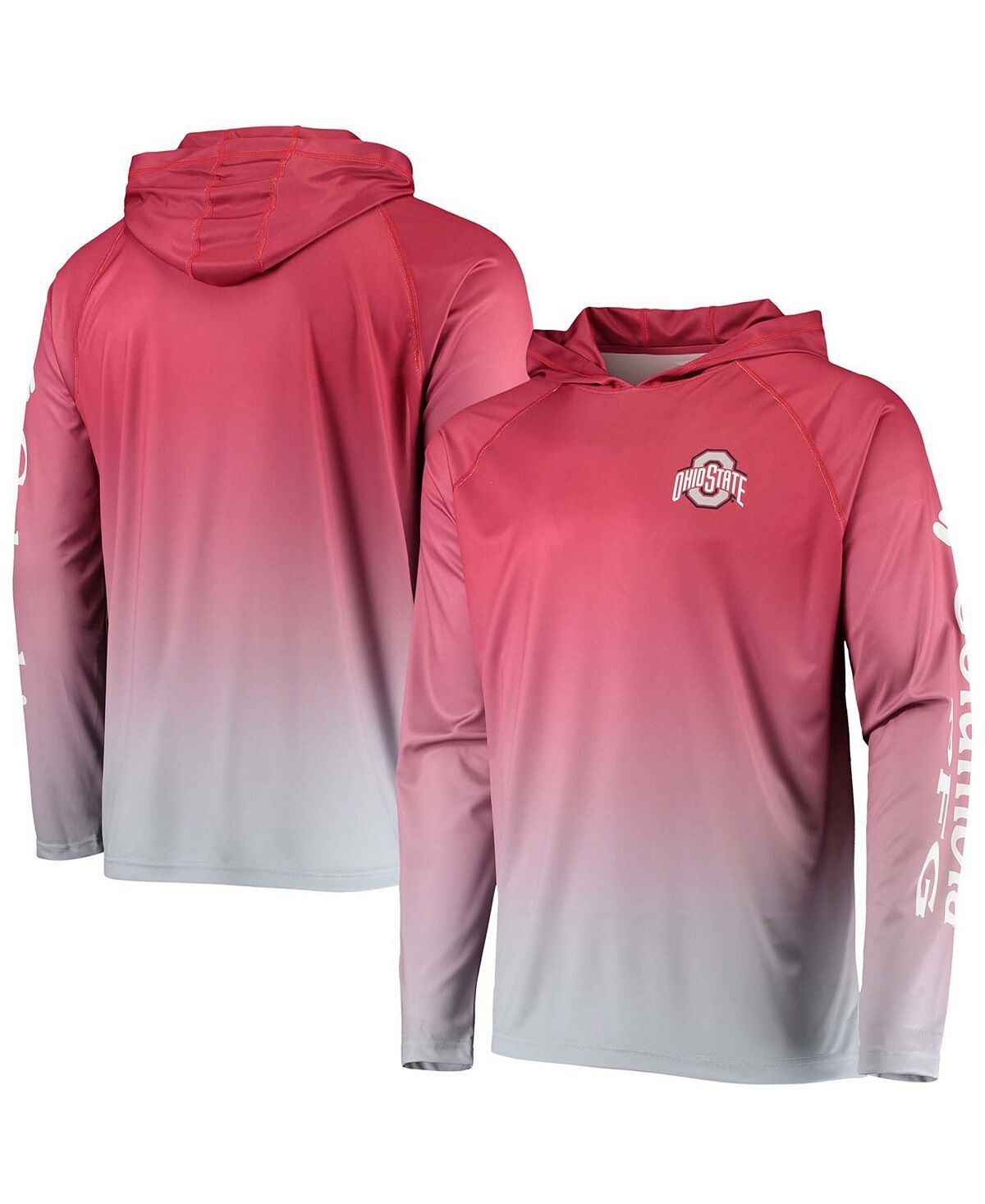 

Мужская футболка с капюшоном и капюшоном scarlet ohio state buckeyes terminal tackle omni-shade upf 50 Columbia