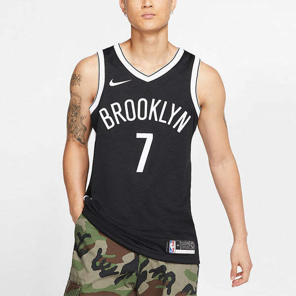 Футболка nba team limited jersey sw fan edition brooklyn nets durant no. 7 black Nike, черный — фото 3