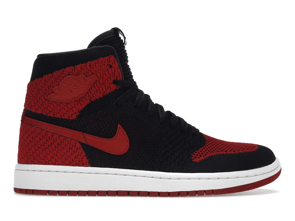 Детские кроссовки с высоким верхом из Flyknit Jordan 1 Retro High Flyknit Jordan, Black/Varsity Red-White