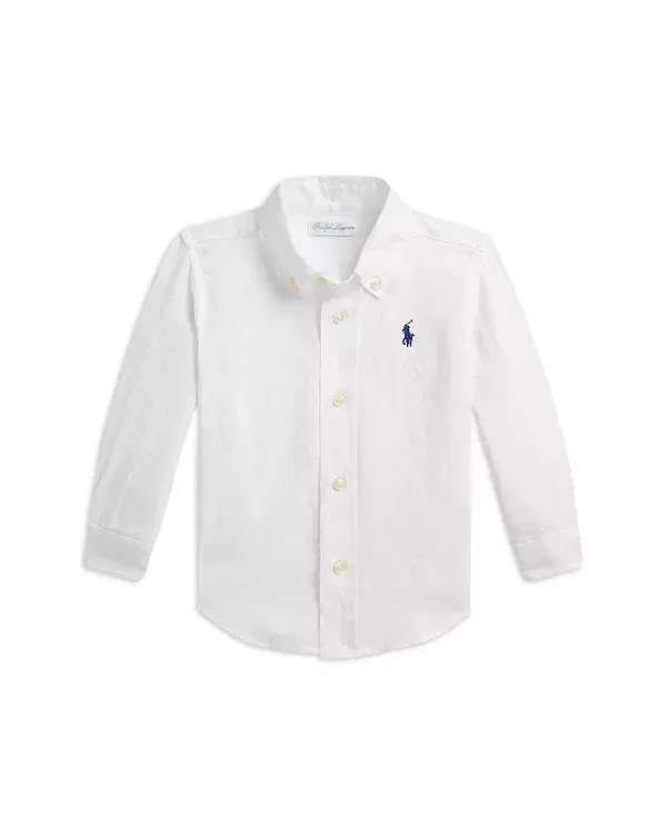 Детская рубашка из льна Ralph Lauren, белый