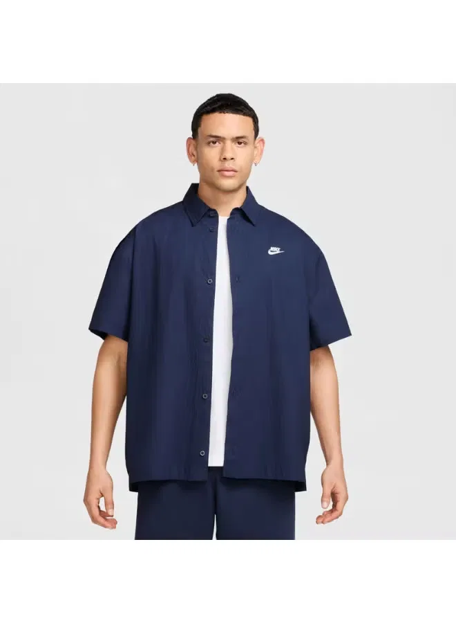 Рубашка оверсайз с коротким рукавом Club Nike, черный — фото 3