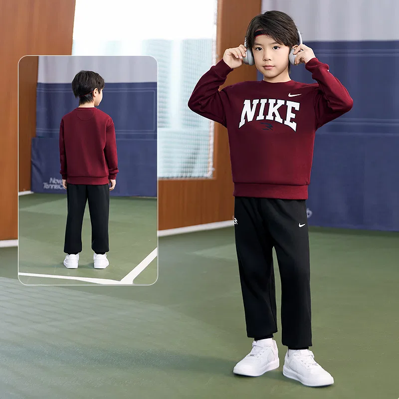 Детский комплект из толстовки и брюк с флисовой подкладкой Casual Sportswear, Nike, Indigo — фото 4
