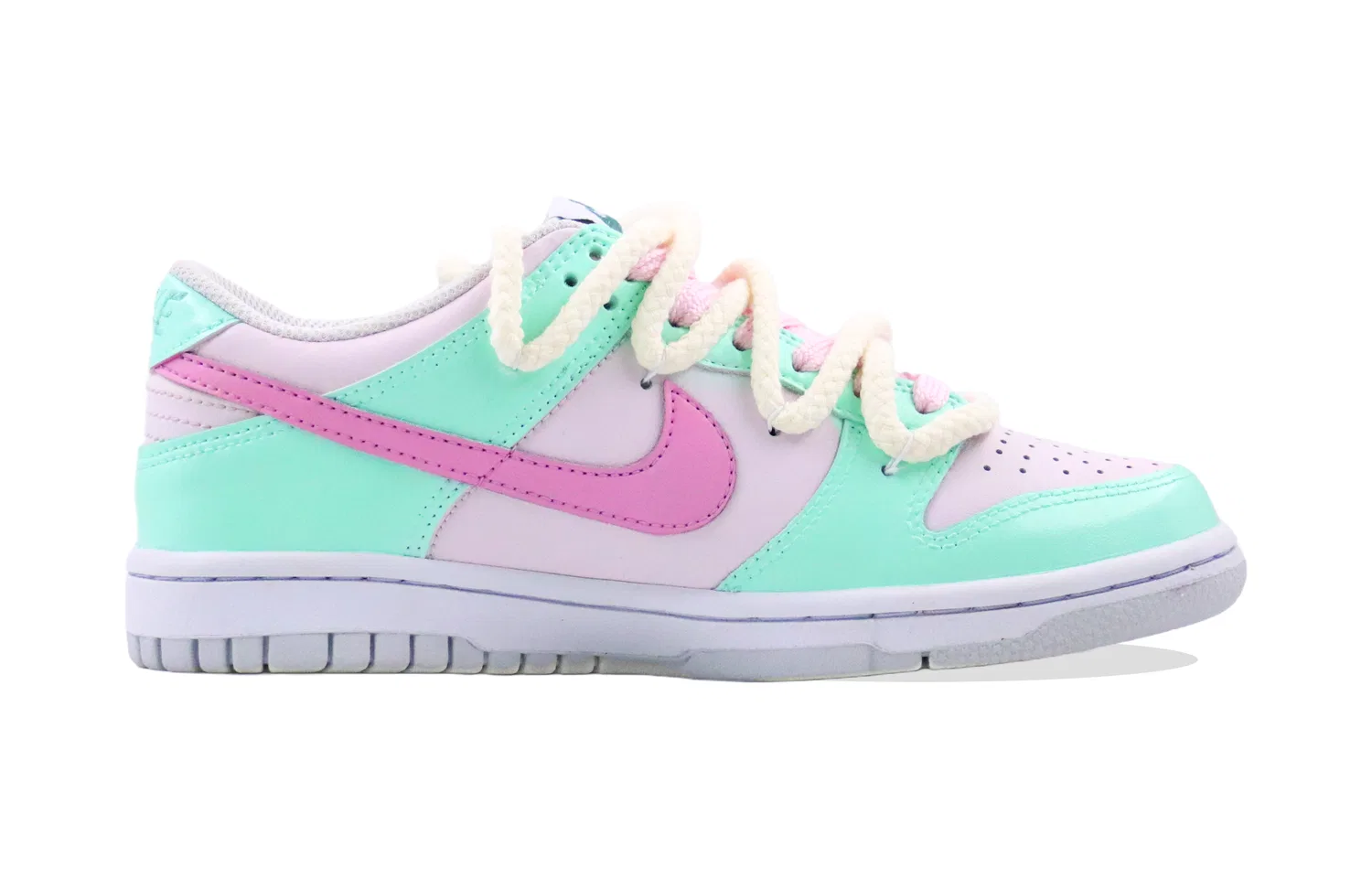 Детские скейтбординг-кроссовки с принтом Cherry Blossom Mint-Green Pink Nike — фото 4