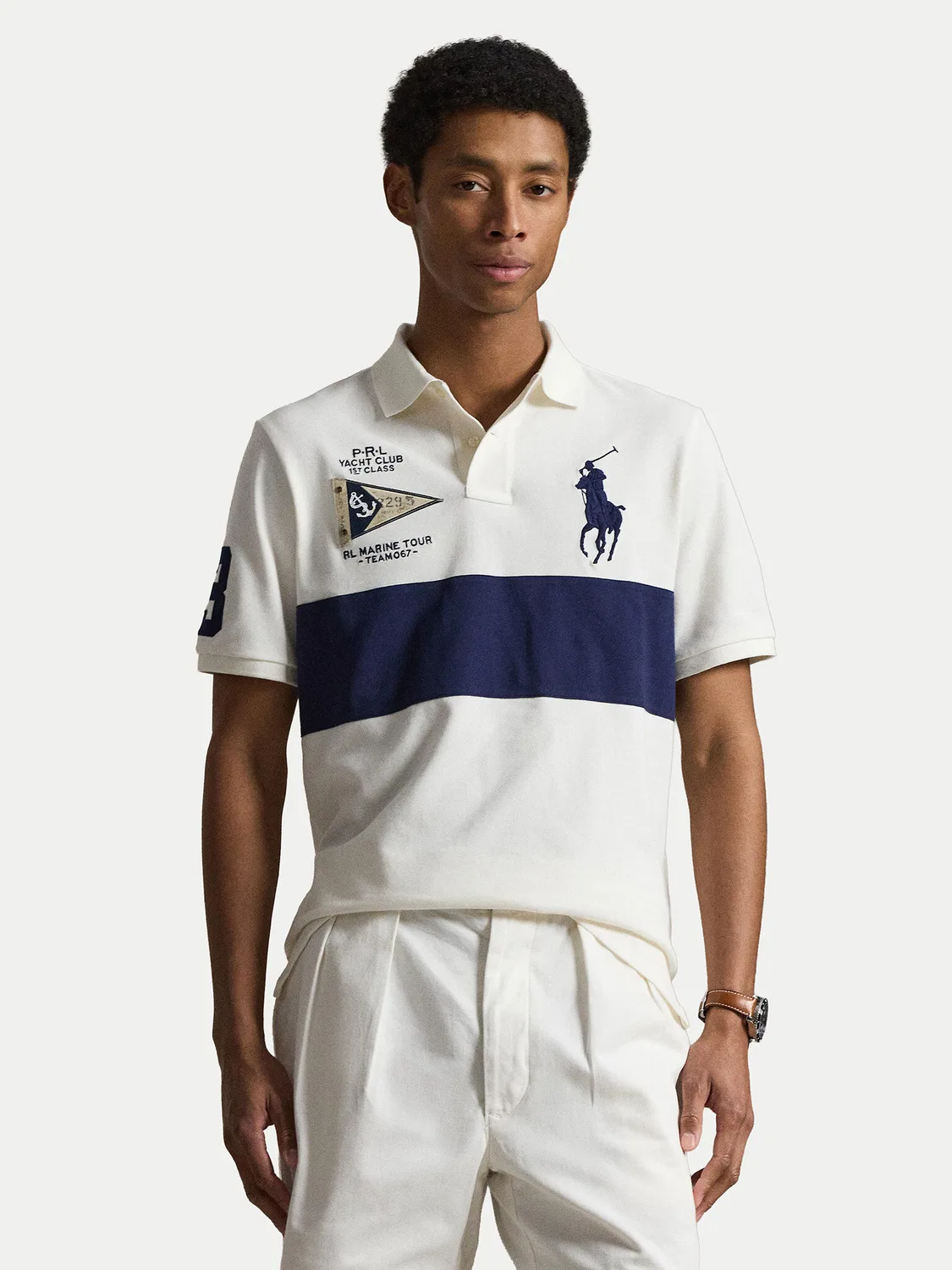 Мужское поло стандартного кроя Polo Ralph Lauren, кремовый
