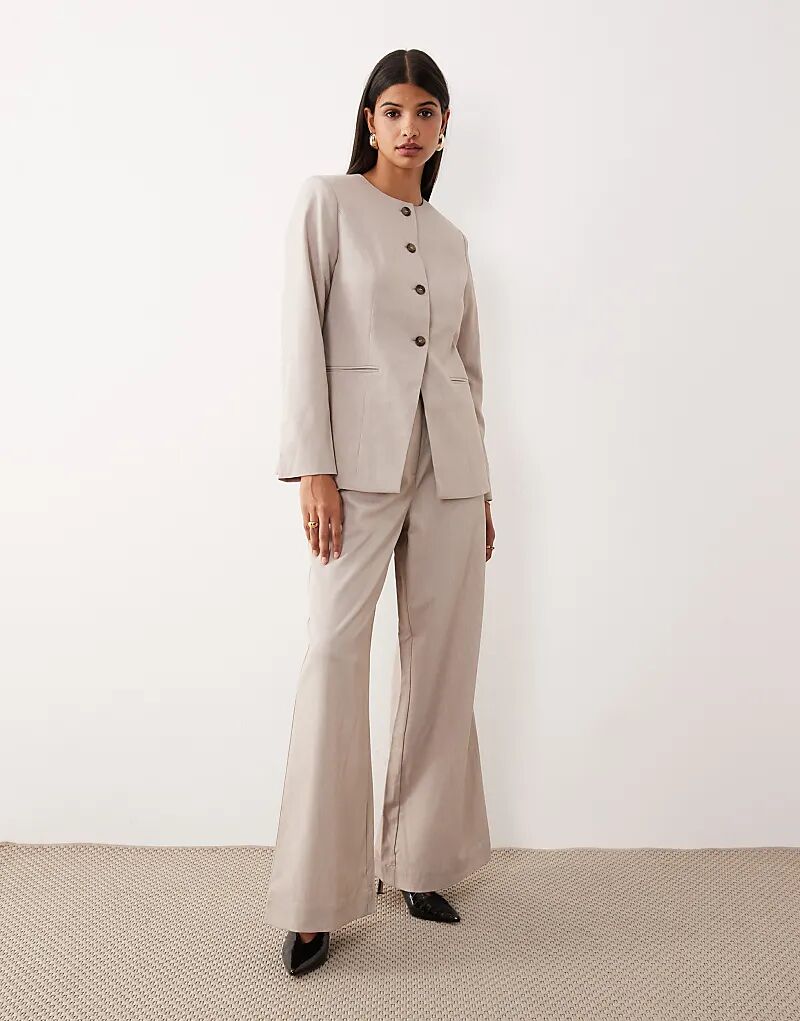 

Брюки YAS премиум-класса с высокой талией и широкими штанинами, светло-серого цвета