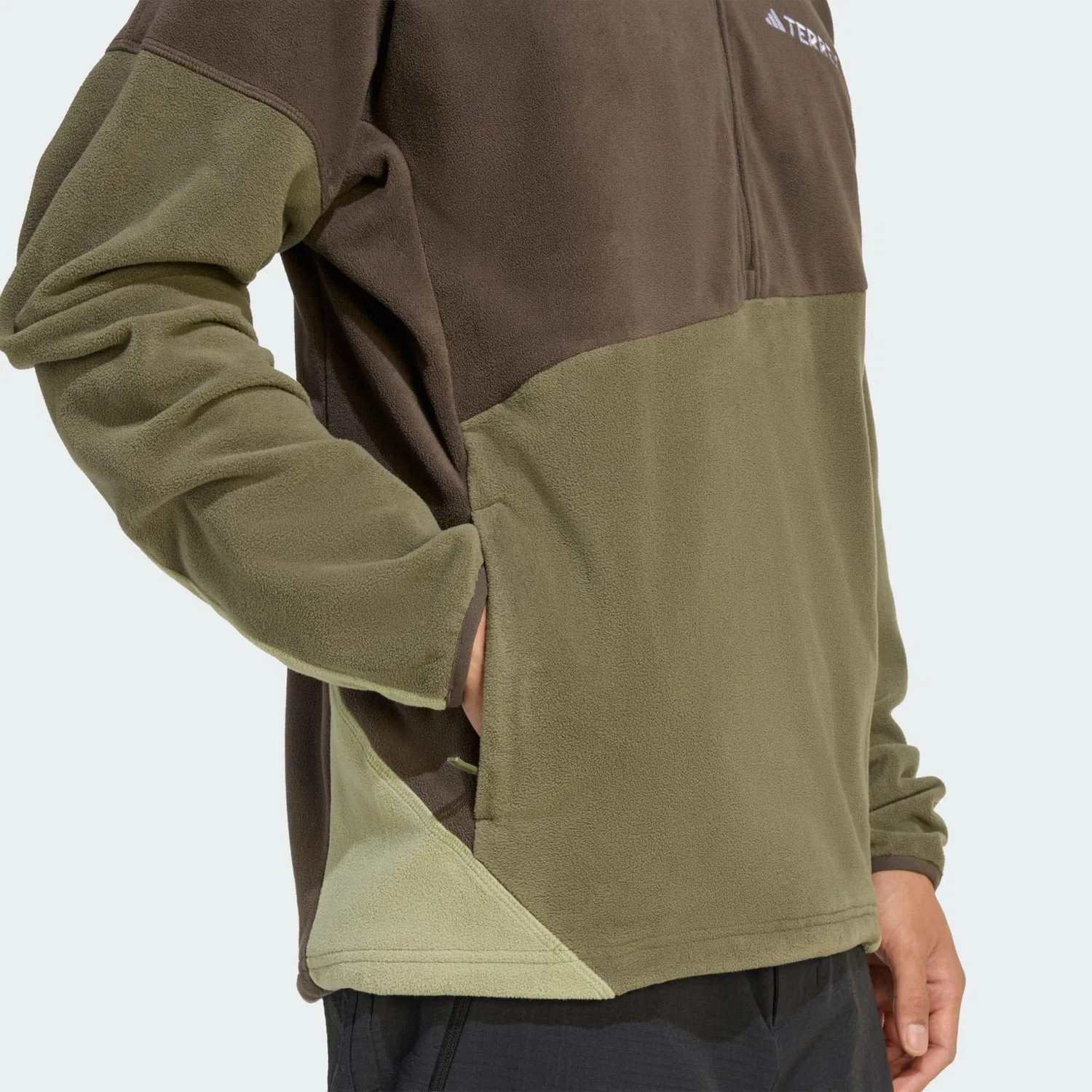 Мужское флисовое полузамкнутое пальто Terrex Multi Climawarm Adidas, Khakigrun Khakibeige — фото 4