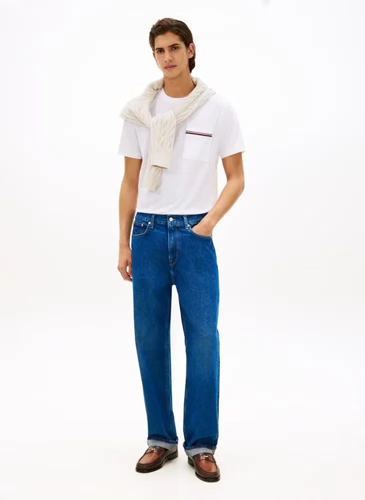 Футболка с накладным карманом Global Stripe Tommy Hilfiger, белый — фото 4