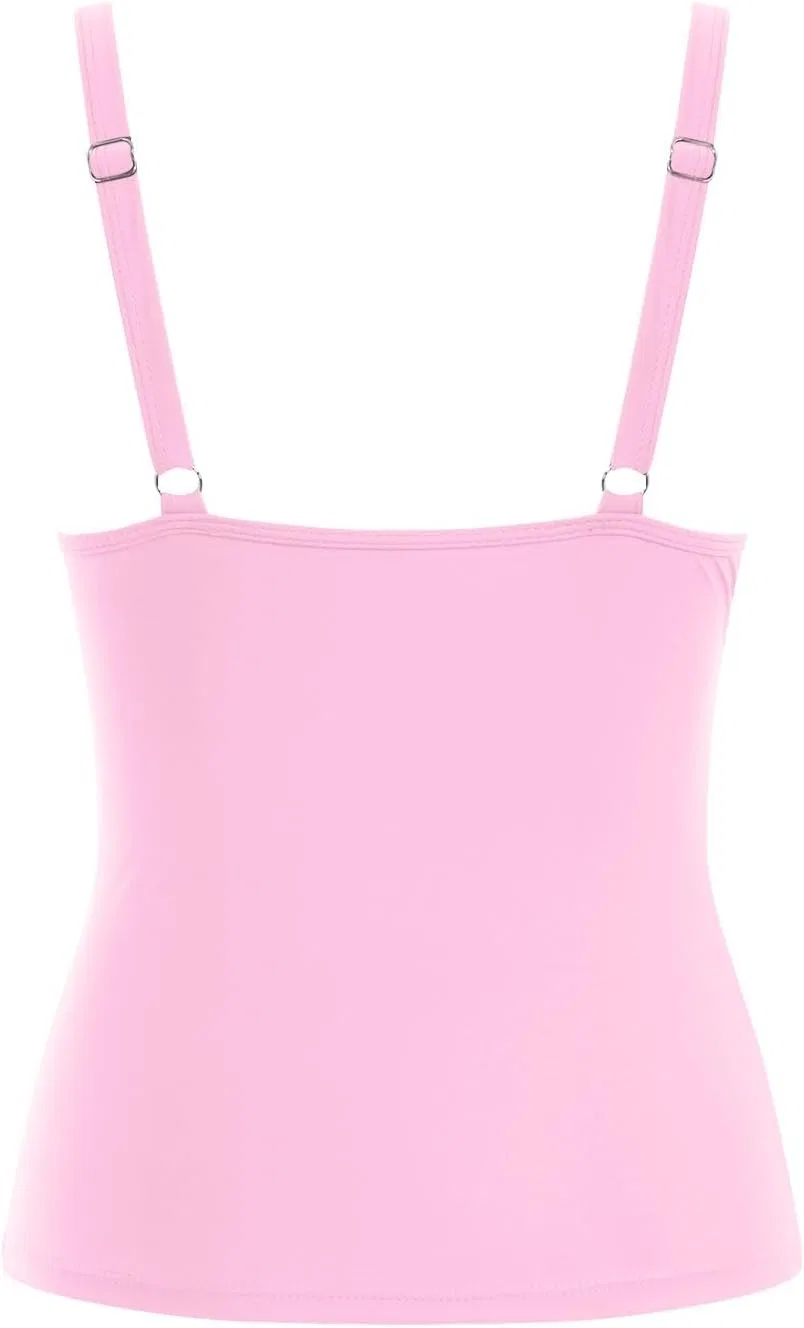 Женский танкини топ с регулируемыми бретелями, Solid, Pink — фото 4