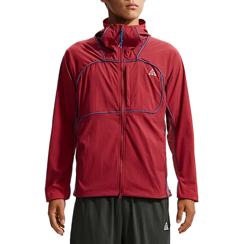 Мужская куртка для защиты от солнца с капюшоном, Nike, Dark Red/Light Sequoia Red/Mountain White
