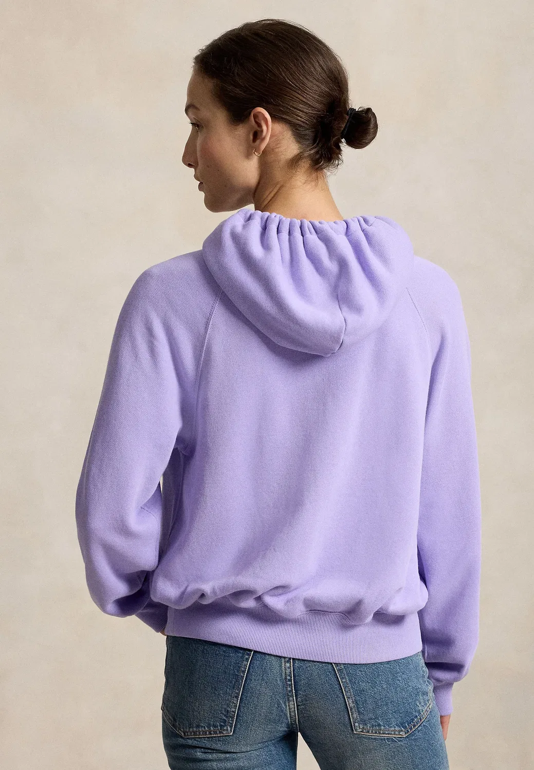 Укороченная легкая флисовая толстовка - худи Polo Ralph Lauren, Cruise Lavender — фото 3