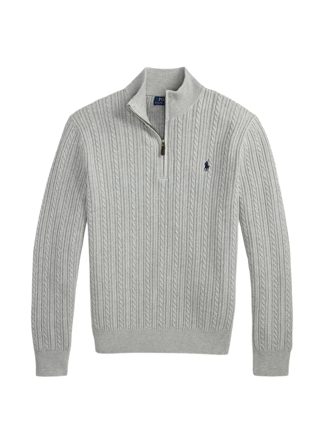 Polo Ralph Lauren Кабельный свитер на молнии серый