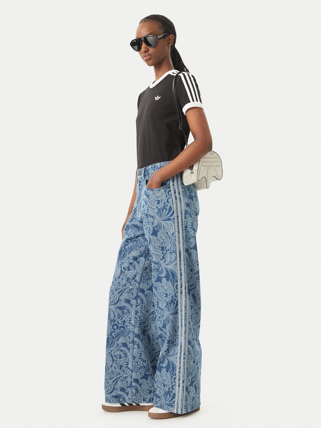 Женские джинсы свободного кроя Liberty London Firebird Adidas, синий — фото 2