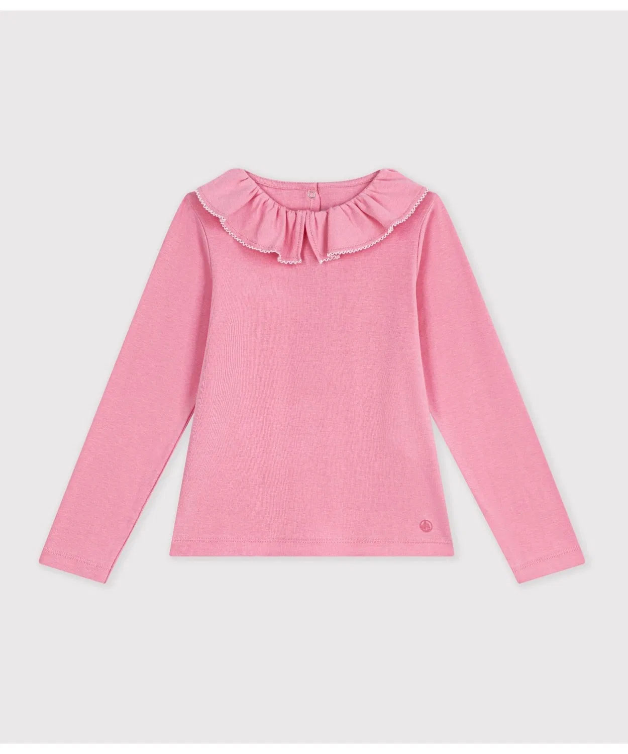 Детская футболка с длинным рукавоми воланами PETIT BATEAU, Pink