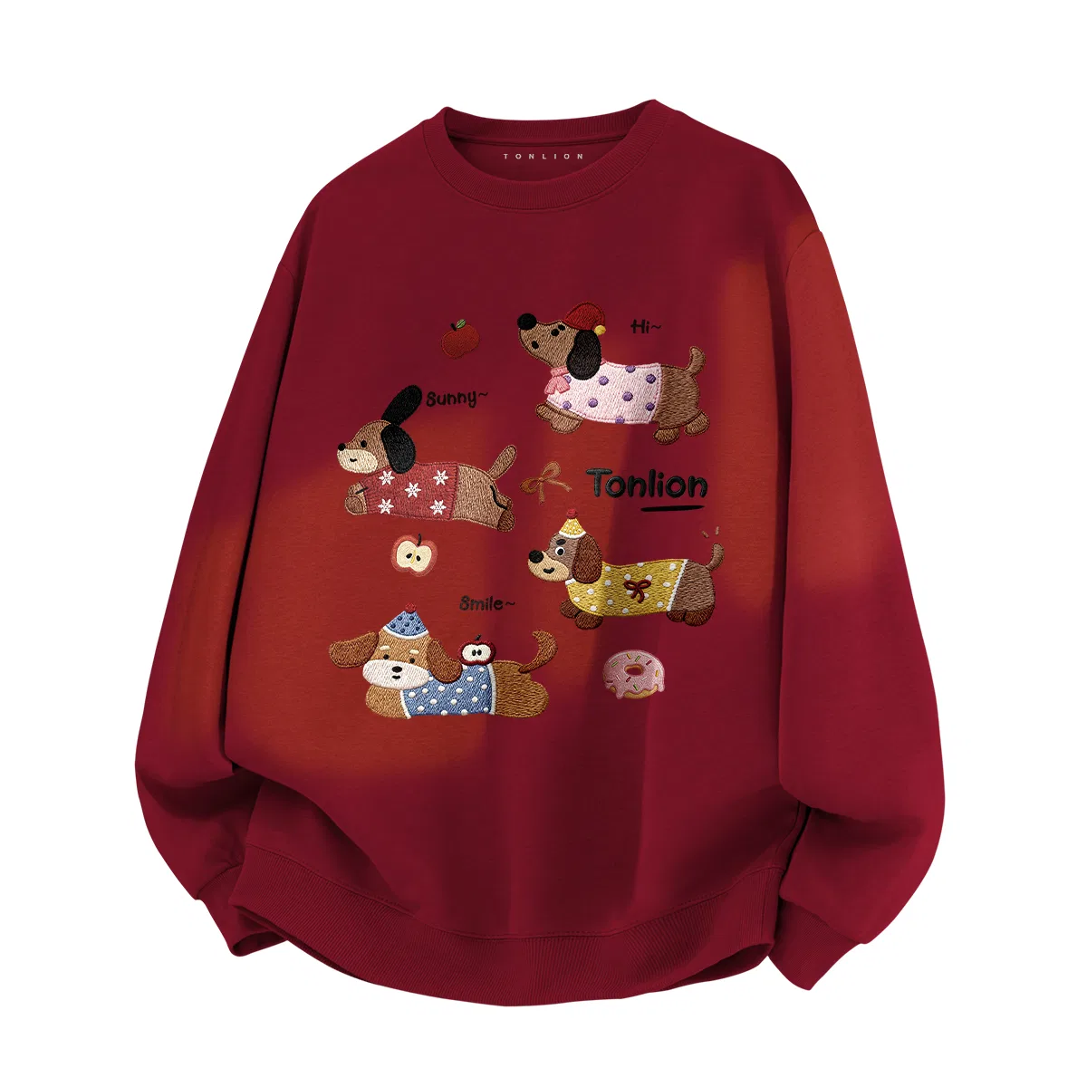 Детский свитшот с принтом Tonlion Cute Puppy Print, Цвет: Chun Qiu Bo Kuan Jiu Hong T Wen Xin Meng Chong