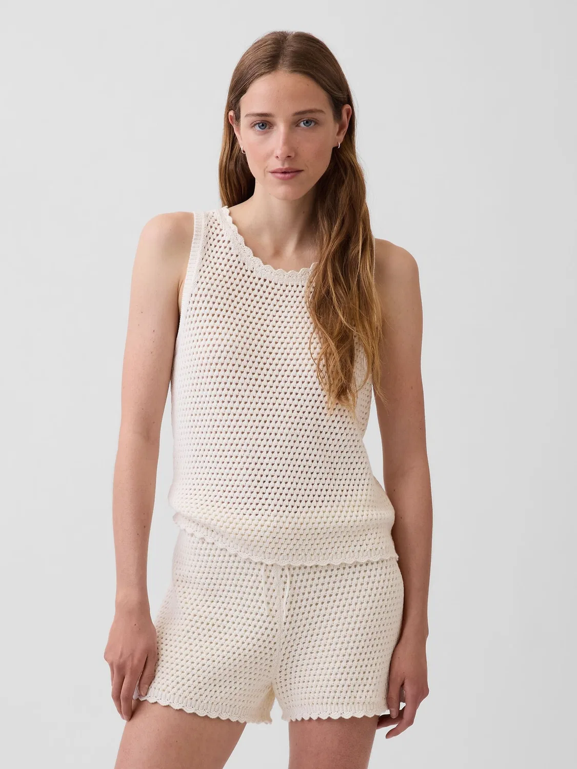 Топ вязаный, кремовый Gap, Cream