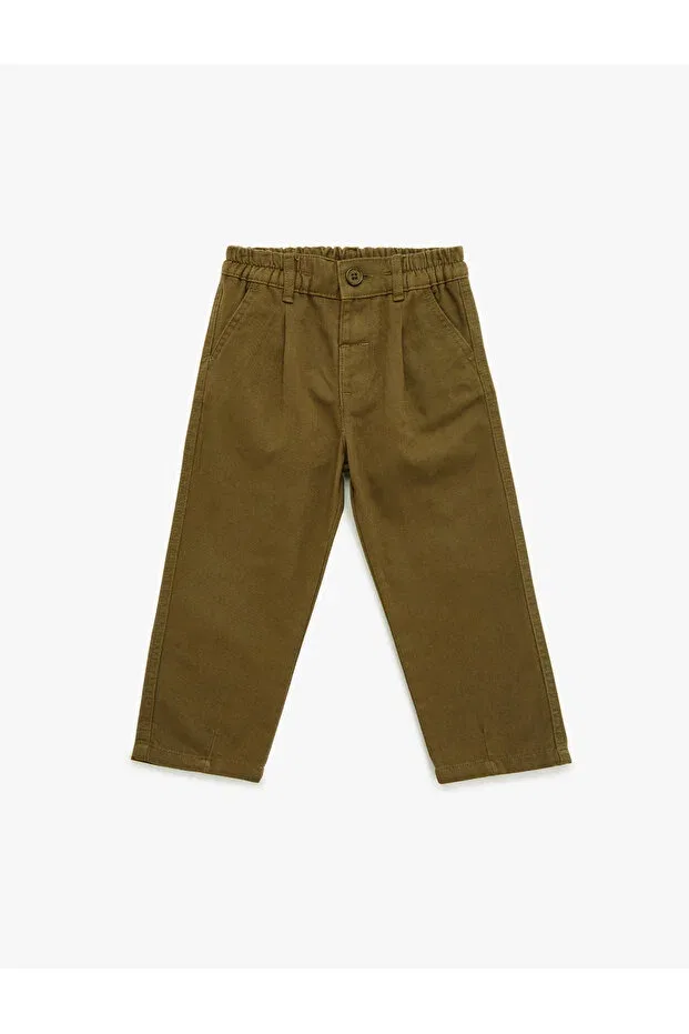 Детские брюки для девочек зауженные хлопковые Koton, Khaki