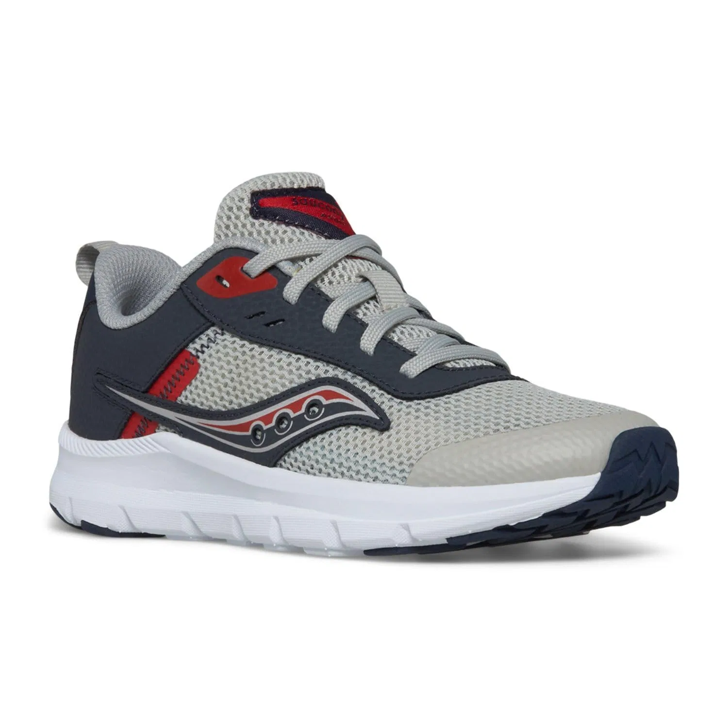 Детские кроссовки для мальчиков с длинной шнуровкой Axon Kdz Saucony, Grigio Navy Rosso