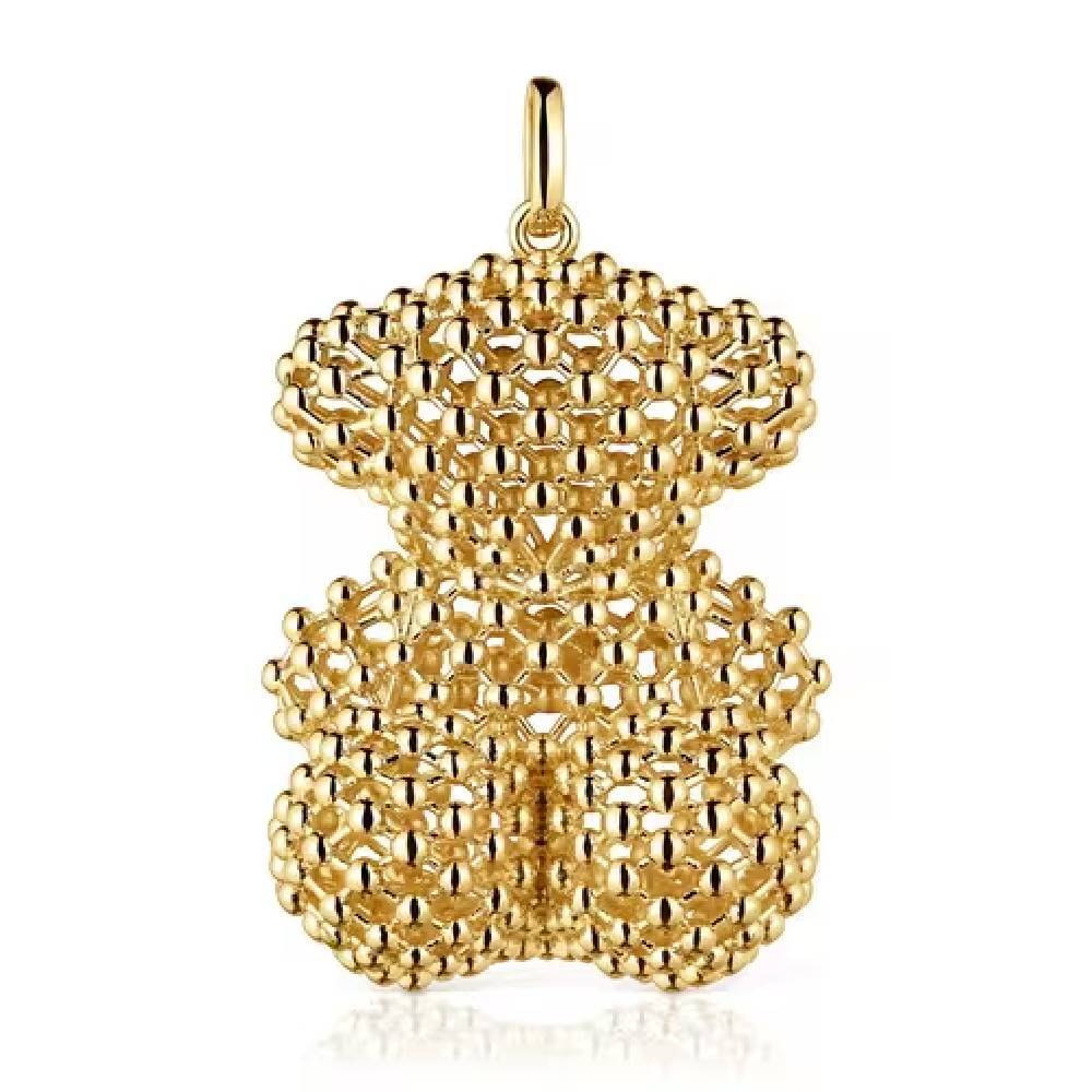 

Подвеска Tous Large Texturized Bold Bear, позолоченное серебро