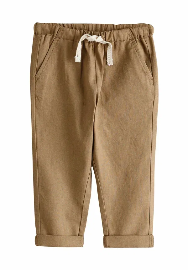 Брюки из льна с хлопком Regular fit - pull on 2 pack Next, синий/коричневый — фото 4