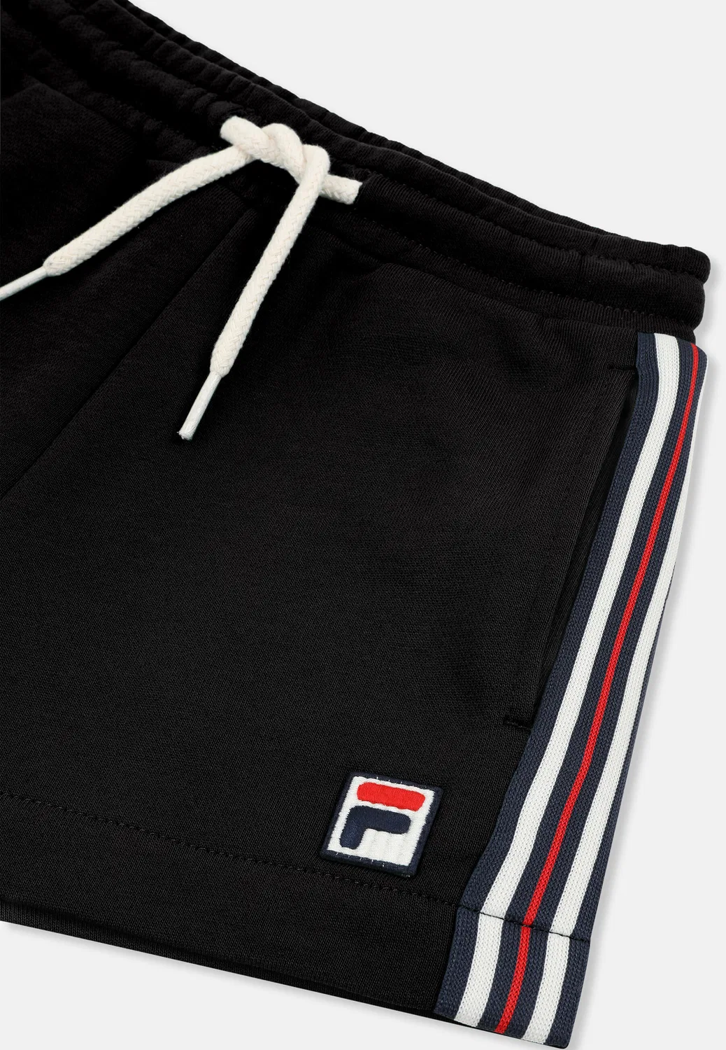 Детские шорты из футера с контрастными лентами MONTEREGGI Regular Heritage Tape Fila, Цвет: Schwarz — фото 3