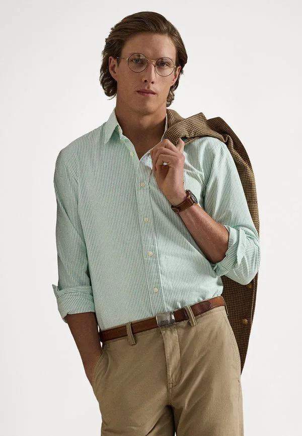 Рубашка-Оксфорд в полоску, сшитая на заказ. Polo Ralph Lauren, Cruise Green/White — фото 4