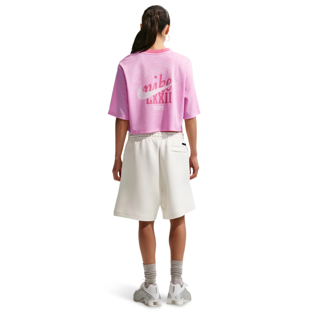Женская джерси Heritage Festival Crop Mesh Jersey Nike, цвет Peony/Peony/Pink Rise — фото 4