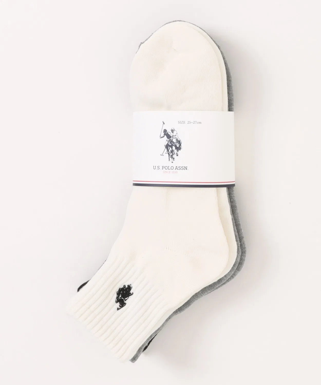 Мужские носки с фирменной вышивкой, комплект из 3 пар U.S. POLO ASSN., White — фото 4