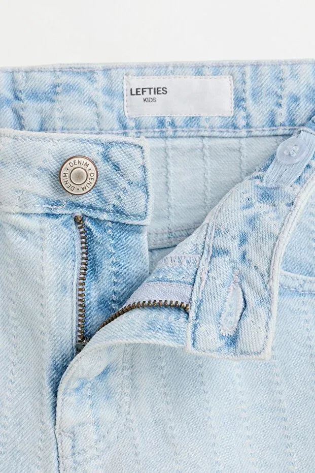 Детские шорты для девочек джинсовые с принтом Lefties, Sky Blue — фото 3