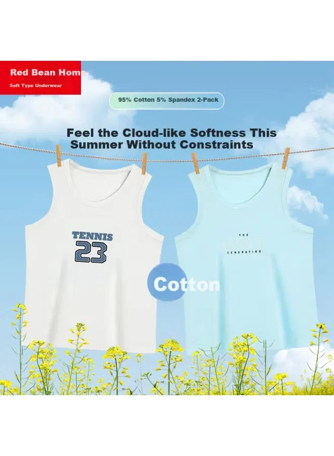 Майка спортивная тонкая из хлопка комплект 2 штуки 801 Hodo Home — фото 2