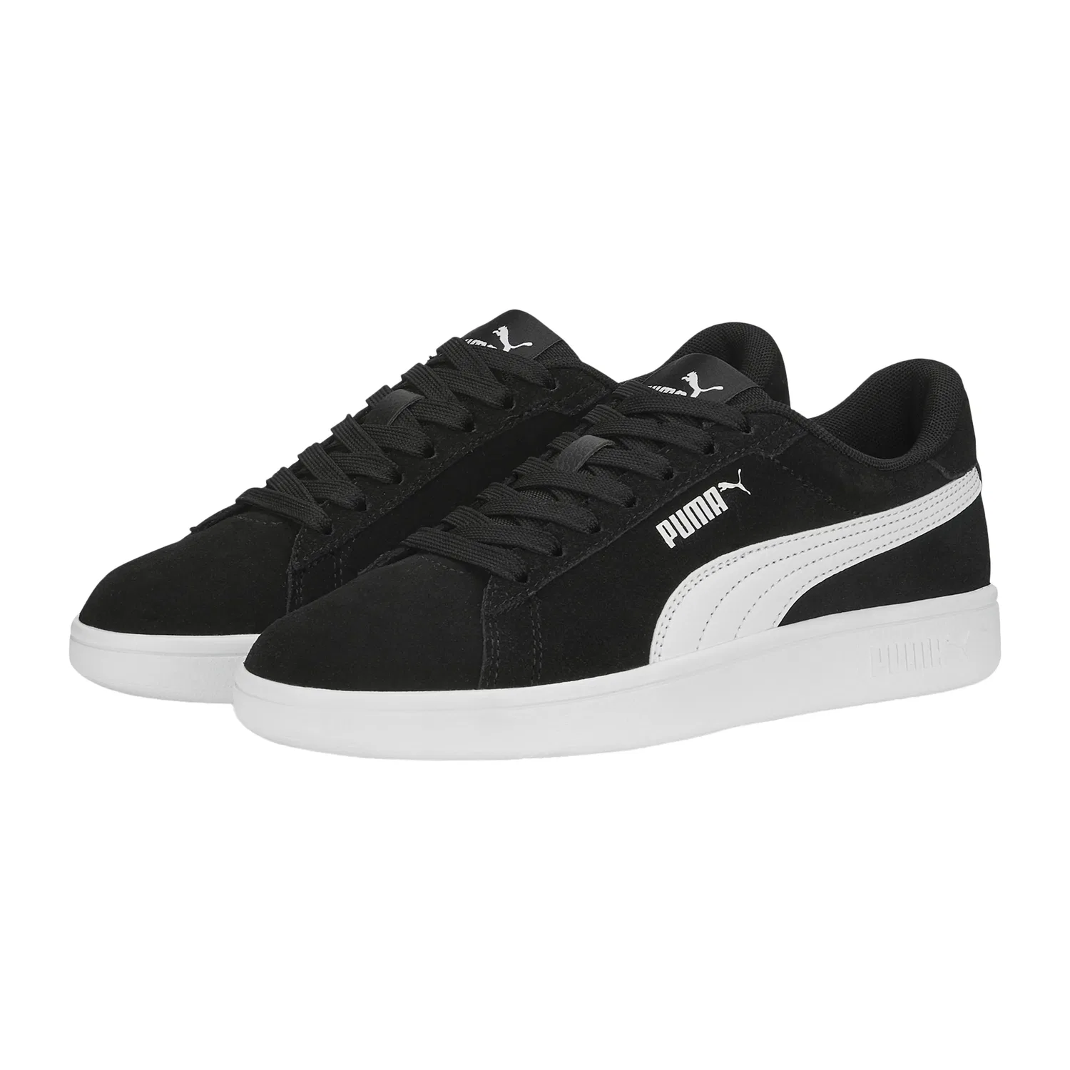Кроссовки низкие кожаные Junior Smash Puma, черный — фото 2