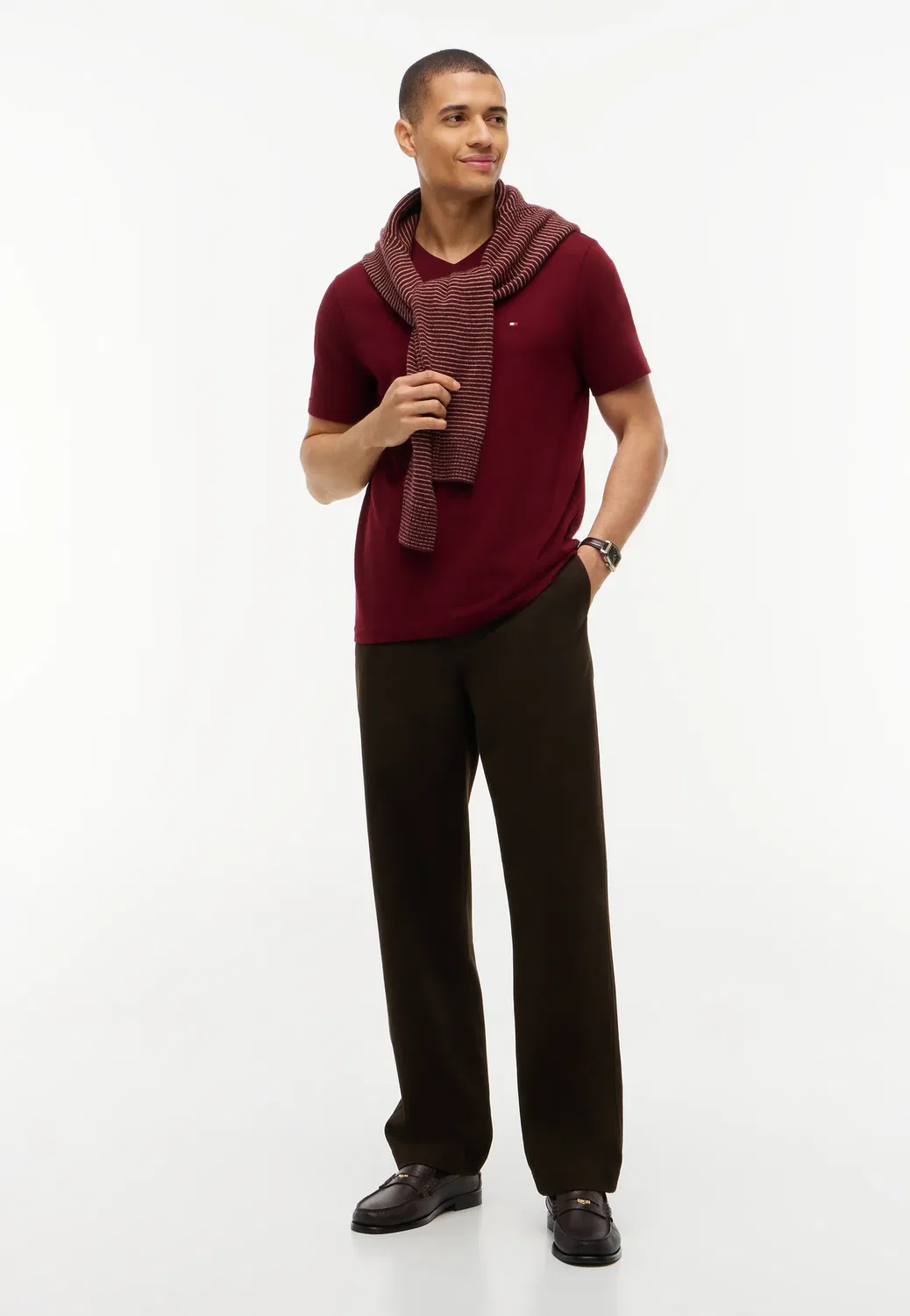Базовая футболка - базовая футболка Tommy Hilfiger, Burgundy — фото 2