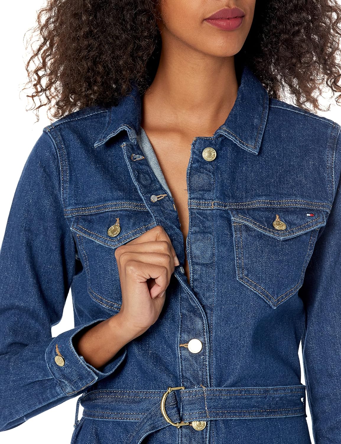 Женское адаптивное джинсовое платье Tommy Hilfiger с магнитной застежкой, Medium Wash — фото 3