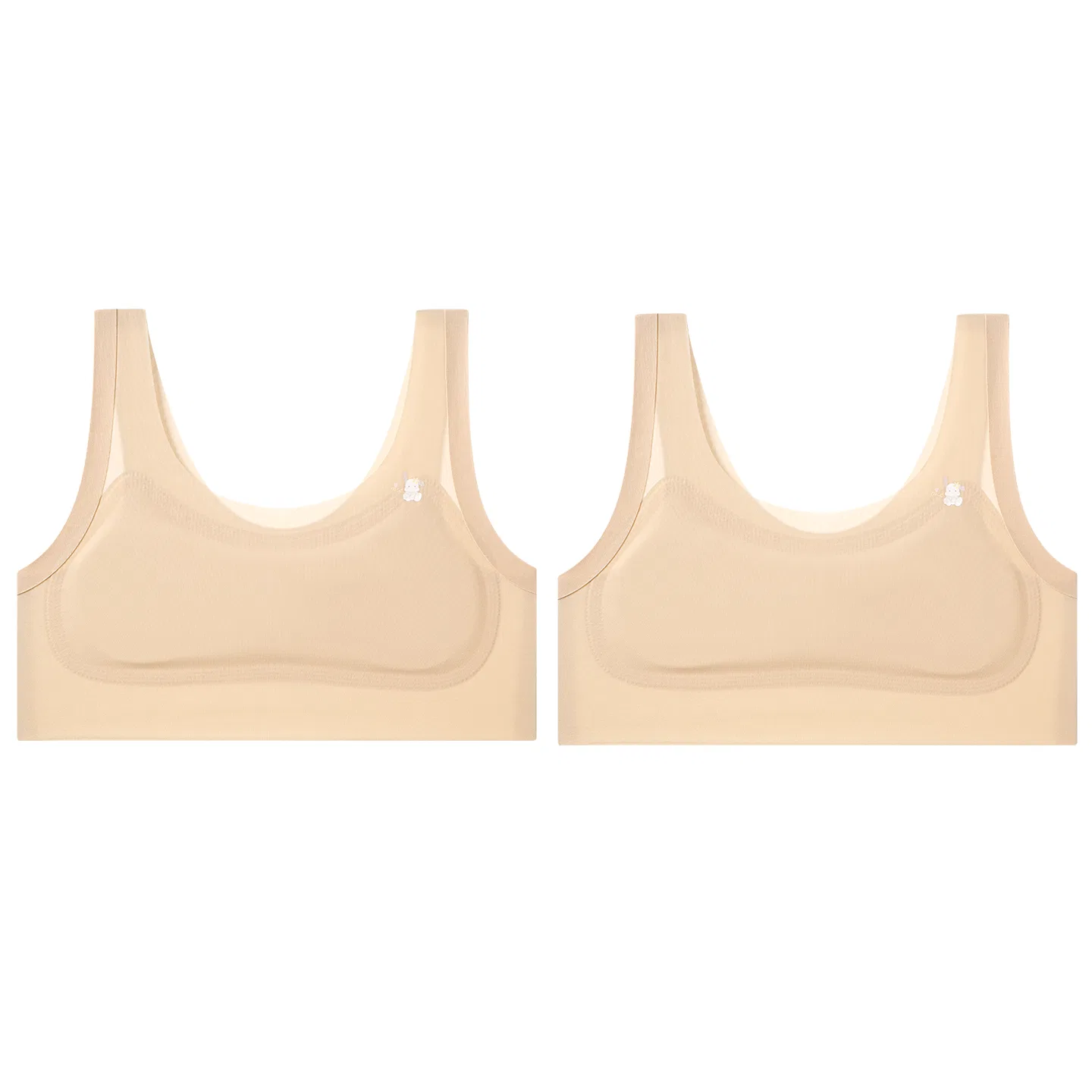 Детское бра без бретелек для девочек с принтом Red Bean, 2 Pieces Pink Base Color + Pink Base Color