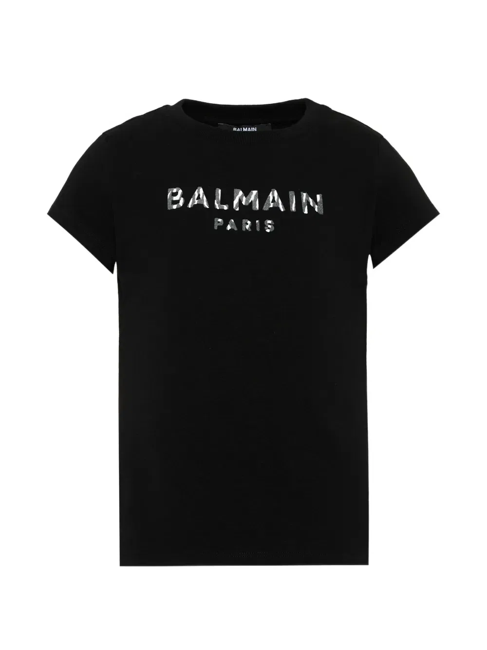 Футболка с коротким рукавом с логотипом Balmain Kids, черный