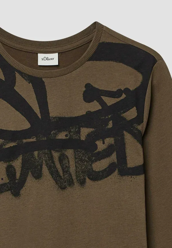 Футболка с принтом Long sleeved top S.Oliver, коричневый — фото 3