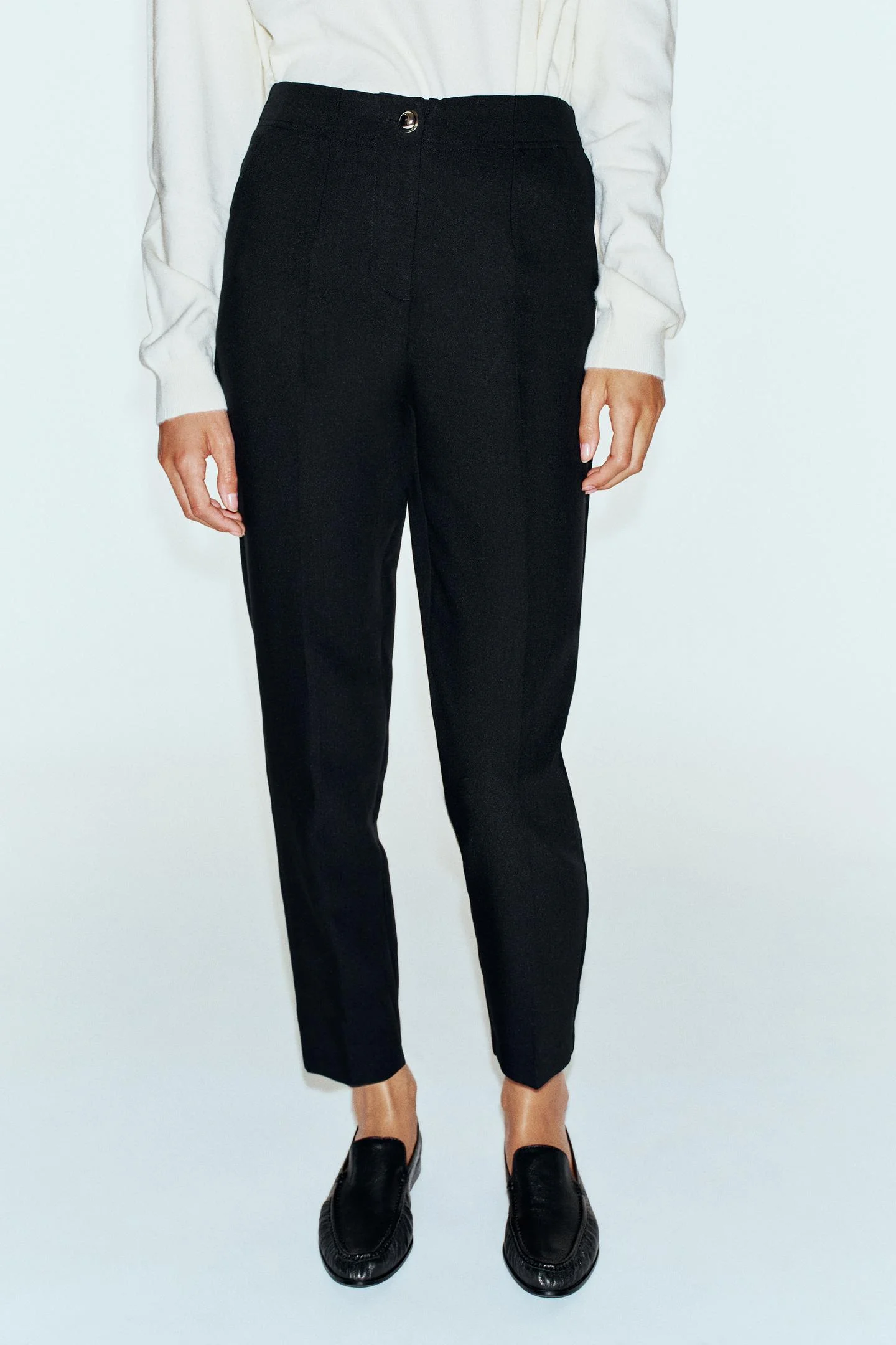 Брюки Zara Tobillero Tiro Alto, черный