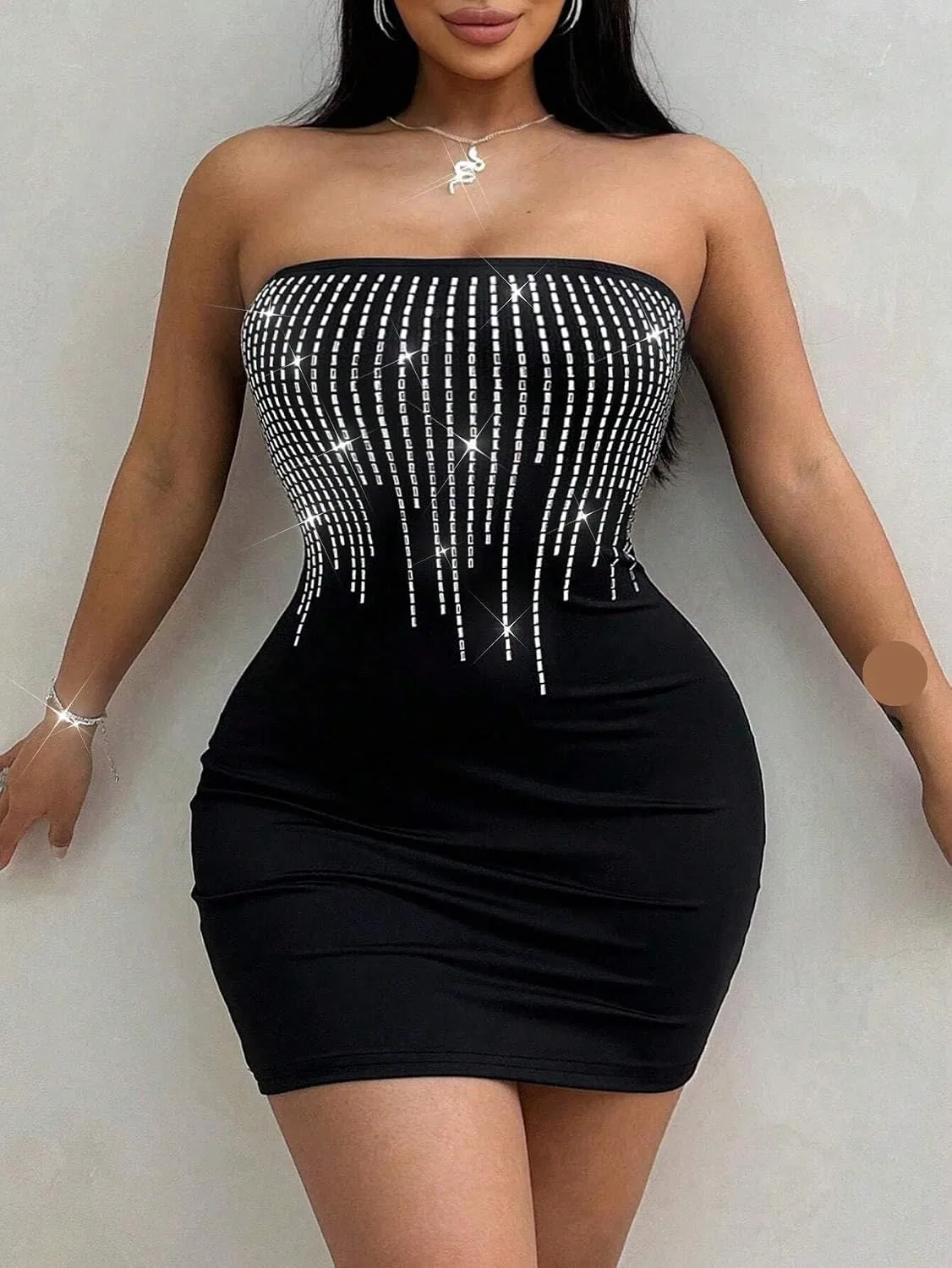 Женское облегающее мини-платье с открытой спиной Bodycon, Black — фото 3