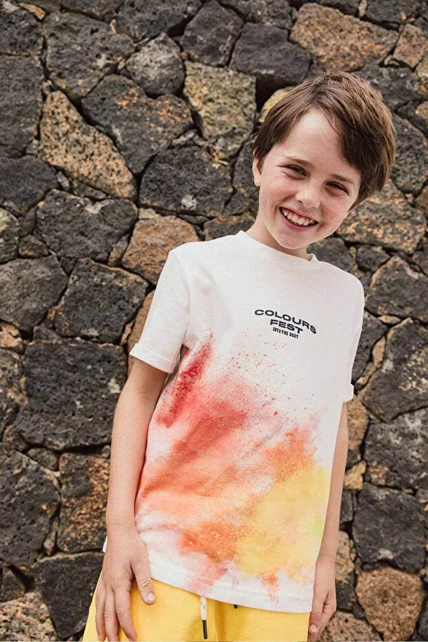 Детская футболка для мальчиков с принтом Colorful Printed Boy's Tshirt Boboli, Multicolor — фото 2