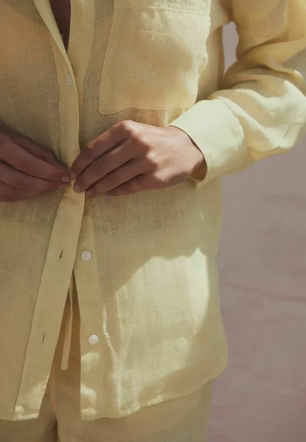 Блузка свободного кроя Button-down blouse Next, желтый — фото 4