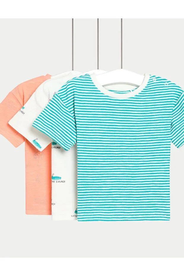 Детский комплект футболок с коротким рукавом Marks & Spencer, Multi Color