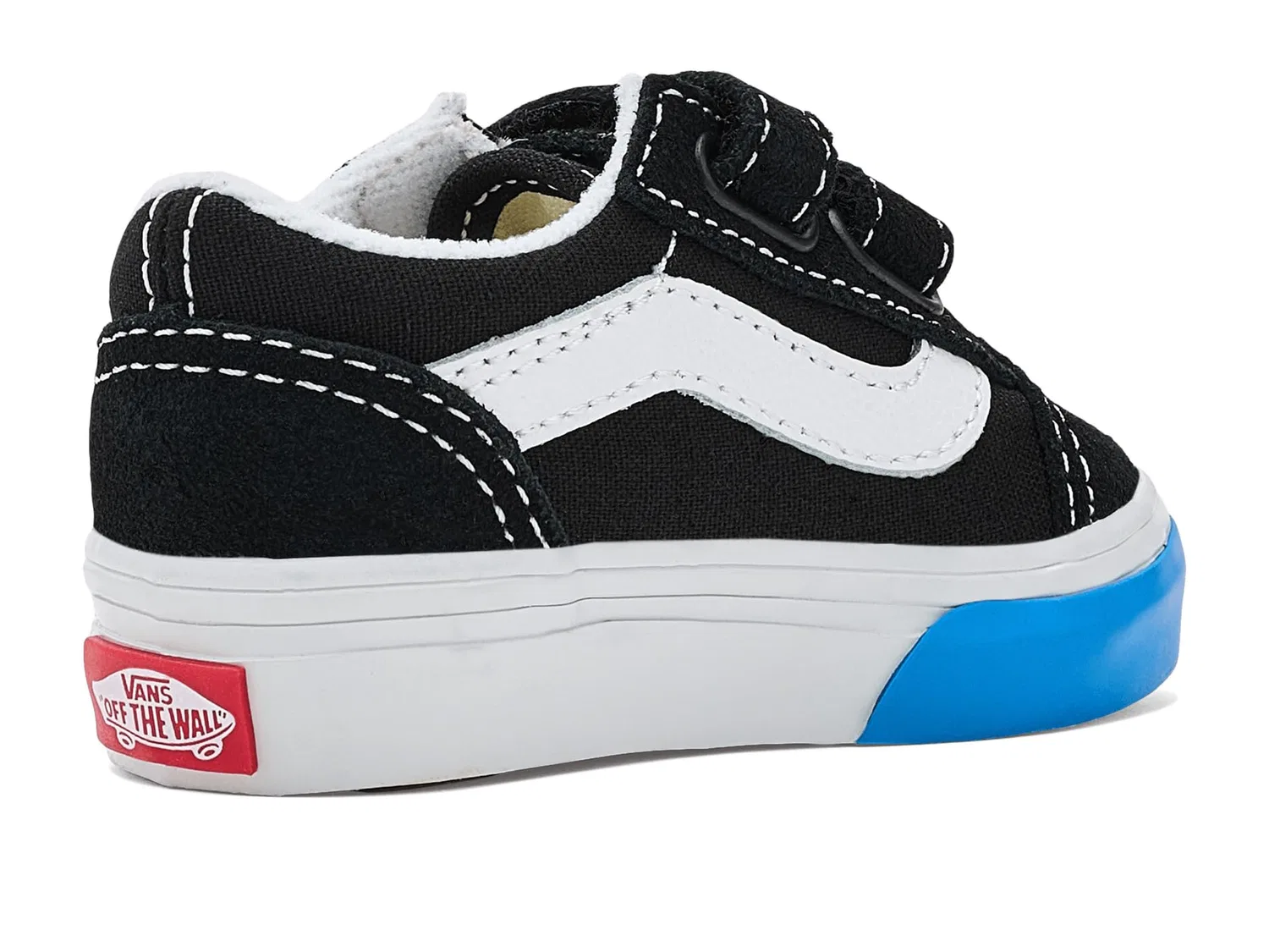 Кроссовки Old Skool V (для младенцев и малышей) Vans Kids, Black/Bright Azure — фото 4