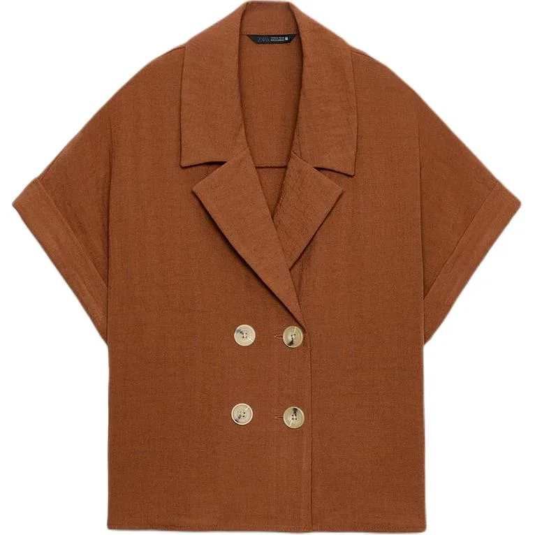 Женская рубашка с лацканами Ochre Red ZARA, Ochre Red