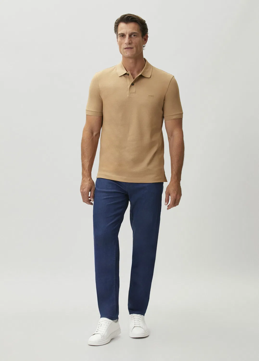 Поло Slim Fit Boss, бежевый — фото 2