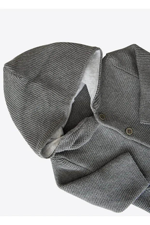 Детский кардиган из органического трикотажа Kitikate, Dark Gray Melange — фото 2