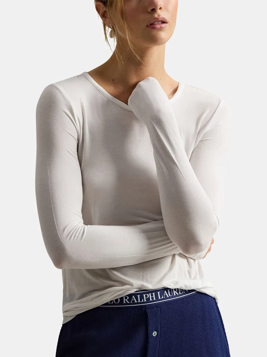 Топ Polo Ralph Lauren 'Midnight Sheer' белого цвета — фото 4