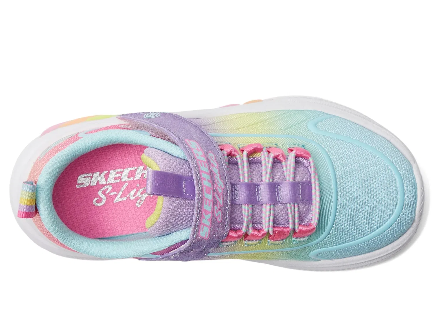 Детские кроссовки для девочек с подсветкой Skechers Rainbow Cruisers, Lavender Multi — фото 2