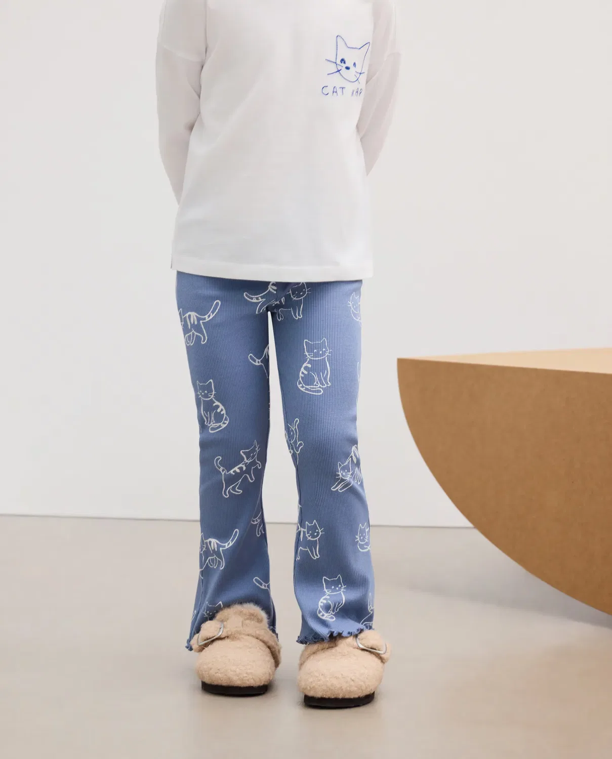 Детские леггинсы с принтом Rib Flare All Over Print Gatos Kids El Corte Inglés, Azul — фото 2