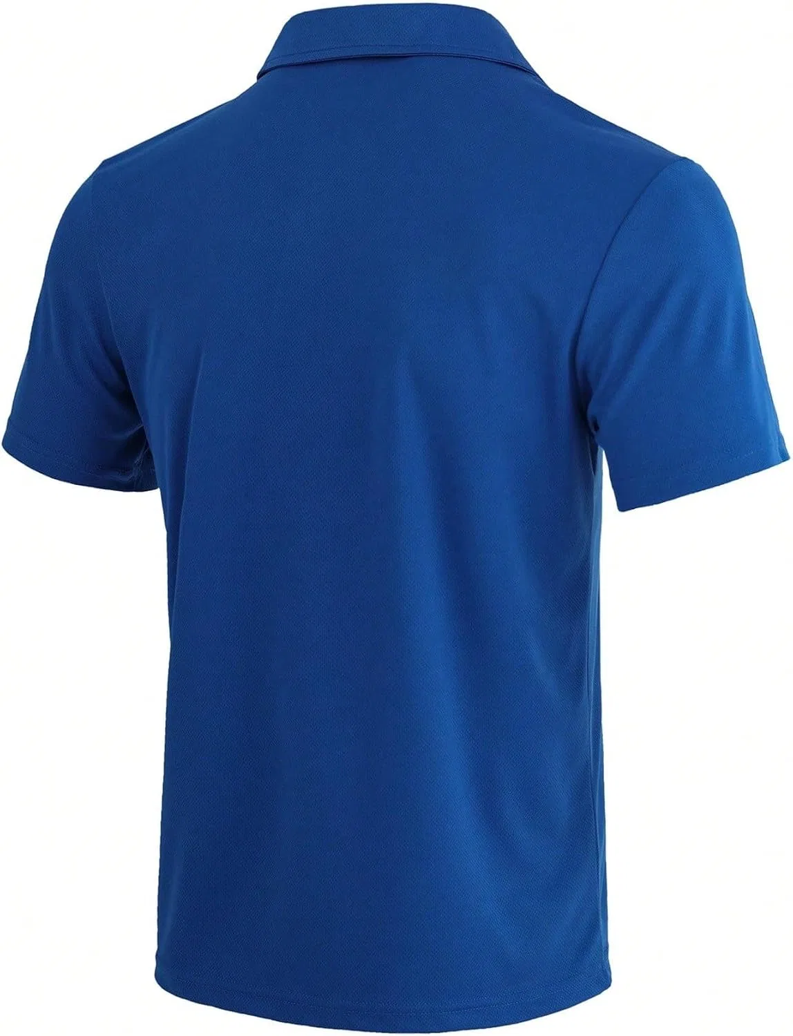 Мужская микро сетчатая футболка с 3-пуговичным воротником, Royal Blue — фото 3