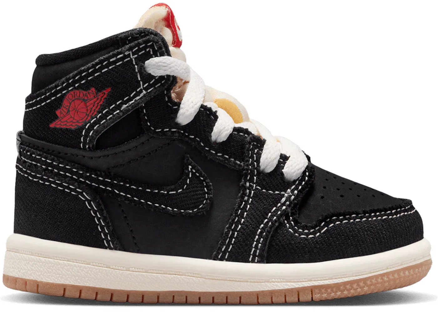 Детские кроссовки Lifestyle с высоким верхом Jordan 1 Retro High OG Jordan, Black/Sail/Gum Medium Brown/University Red