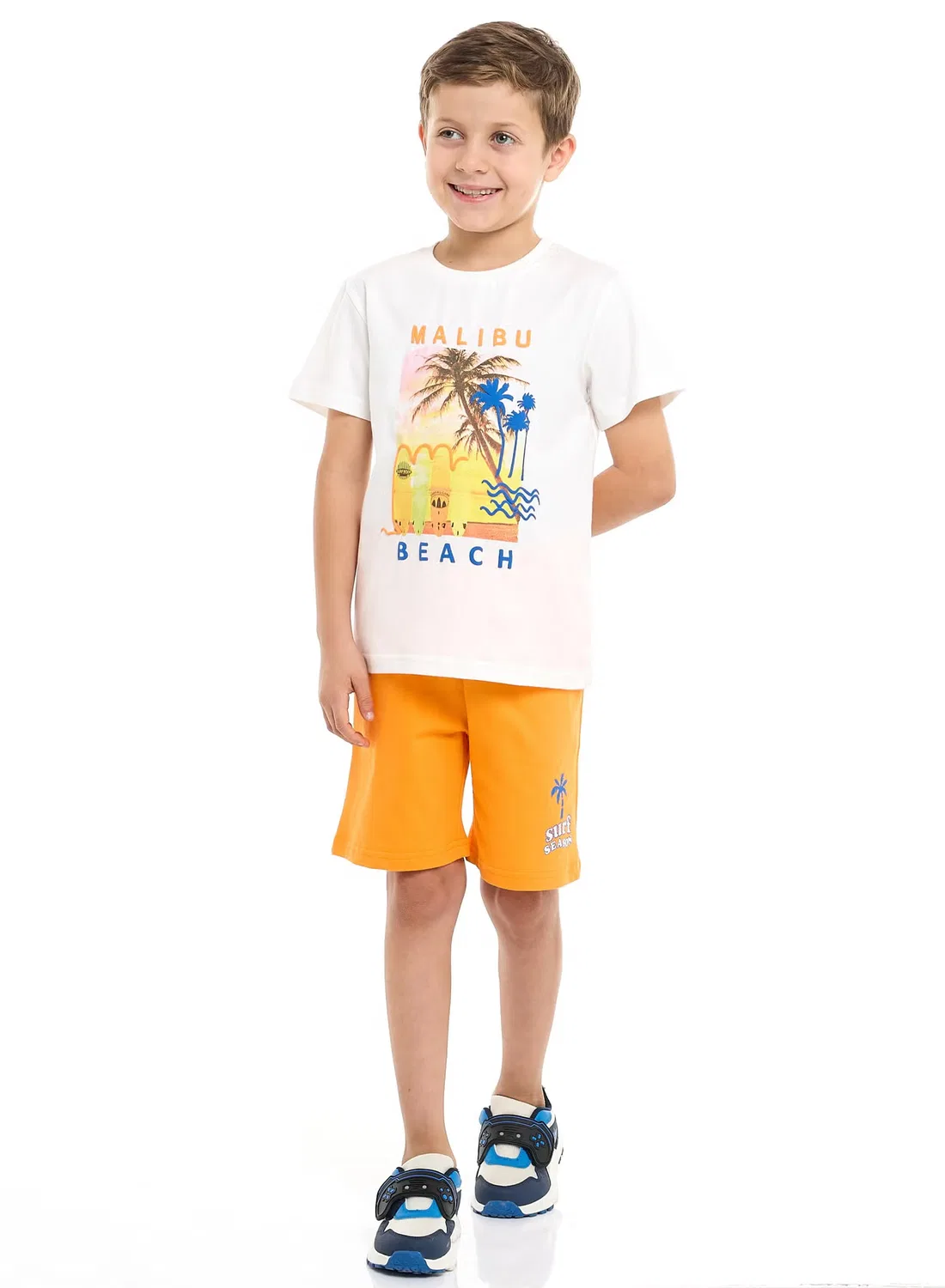 Комплект футболка и шорты с коротким рукавом Classic Cotton Victor And Jane, айвори